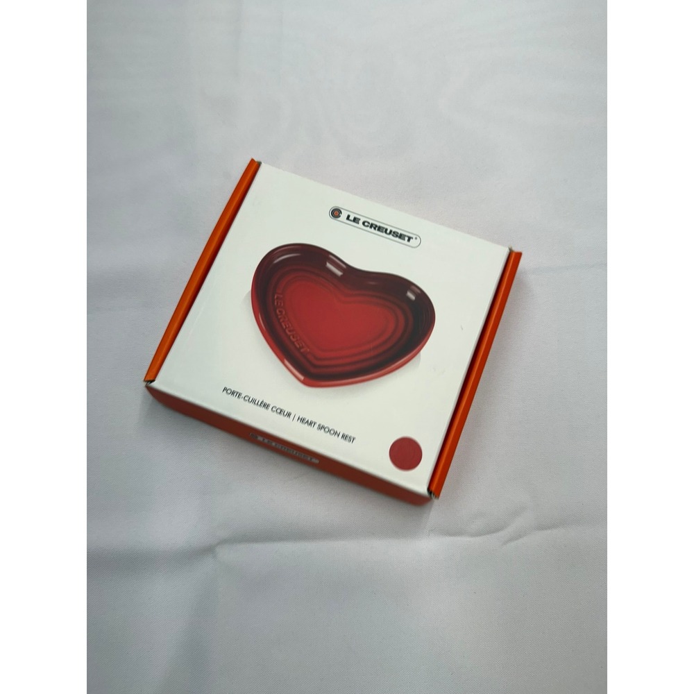 LE CREUSET 5" Red Stoneware Heart Shaped Spoon Rest EE19